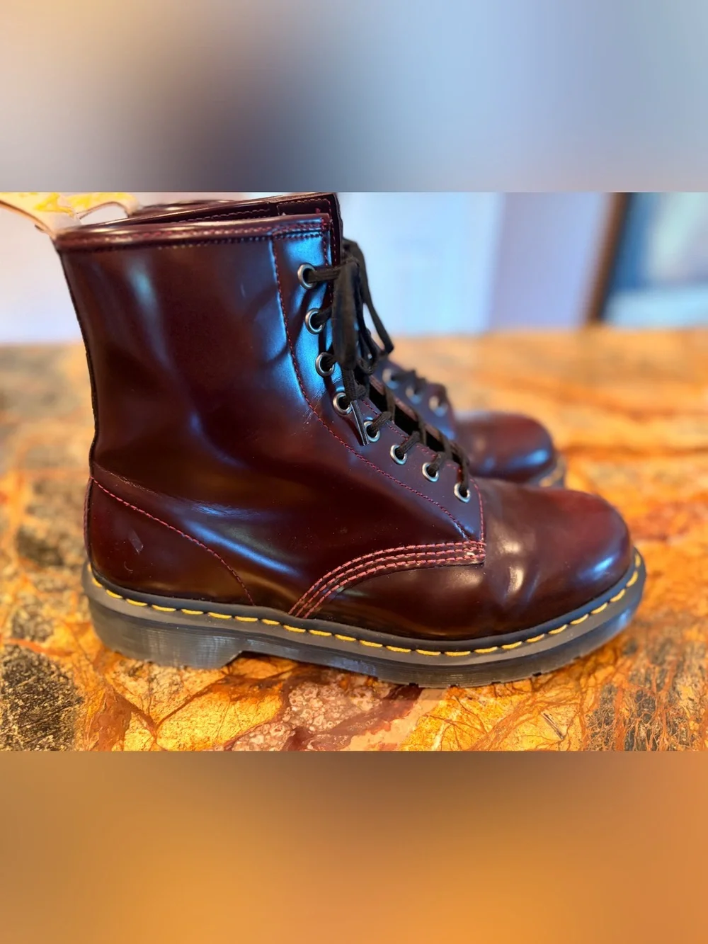 Dr. Martens Men's Lace-Up Boots in Cherry Red